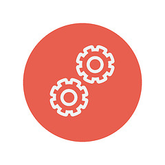 Image showing Gears thin line icon