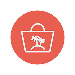 Image showing Summer bag thin line icon