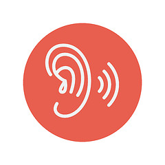 Image showing Ear thin line icon