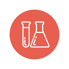 Image showing Test tube and beaker thin line icon