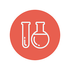 Image showing Test tube thin line icon