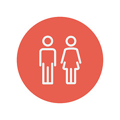 Image showing Male and female thin line icon