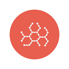 Image showing DNA molecules thin line icon