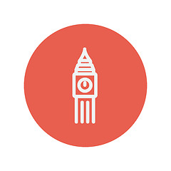 Image showing Big ben clock thin line icon