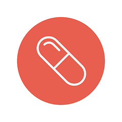 Image showing Capsule pill thin line icon