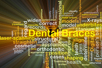 Image showing Dental braces background concept glowing