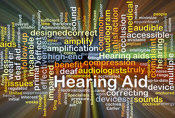 Image showing Hearing Aid background concept glowing