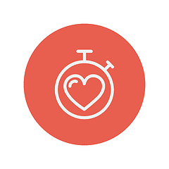 Image showing Heart time thin line icon