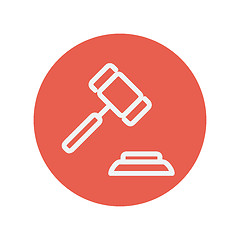 Image showing Gavel thin line icon