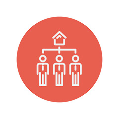 Image showing Three real estate in one house thin line icon