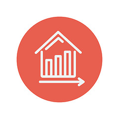 Image showing Graph showing financial real estate growth thin line icon