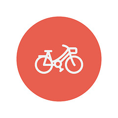 Image showing Vintage bicycle thin line icon