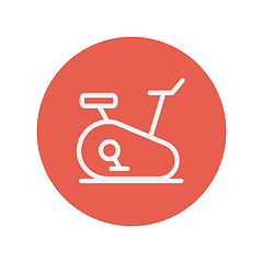 Image showing Fitness cycling thin line icon