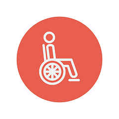 Image showing Disabled person thin line icon