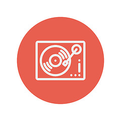 Image showing Phonograph turntable thin line icon