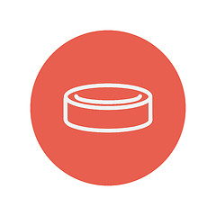 Image showing Hockey puck thin line icon