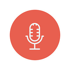 Image showing Retro microphone thin line icon
