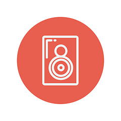 Image showing Two way audio speaker thin line icon