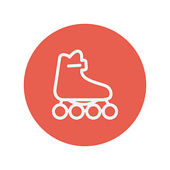 Image showing Roller skate thin line icon