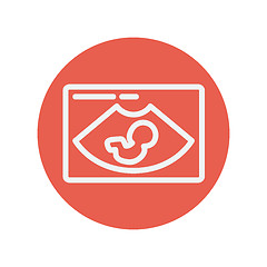 Image showing Fetal ultrasound thin line icon