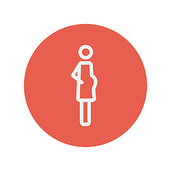 Image showing Pregnant woman thin line icon