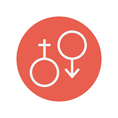 Image showing Male and female thin line icon