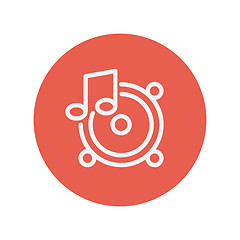 Image showing Music tambourine thin line icon