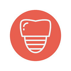 Image showing Tooth implant thin line icon