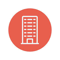 Image showing Office building thin line icon