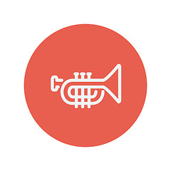 Image showing Trumpet thin line icon