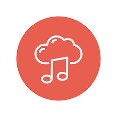 Image showing Cloud melody thin line icon