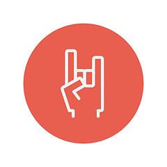 Image showing Rock hand thin line icon