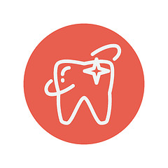 Image showing Shining tooth thin line icon