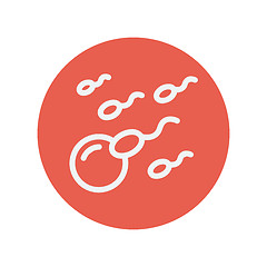 Image showing Sperm and egg cells thin line icon