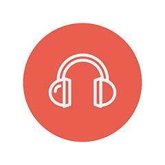 Image showing Headphone thin line icon