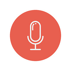 Image showing Old microphone thin line icon