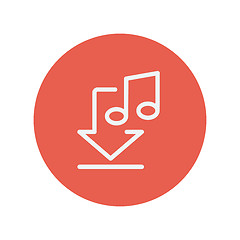 Image showing Download music thin line icon