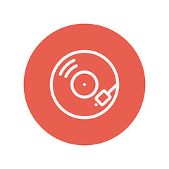 Image showing Phonograph turntable thin line icon