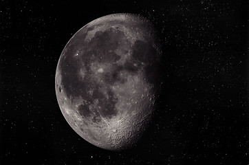 Image showing Full Moon in the sky with stars