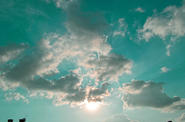 Image showing A blue sky with clouds.