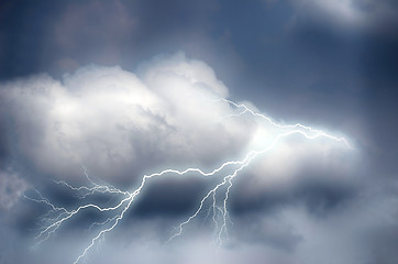 Image showing Cloudy Sky with white and black cloud, create darkness.