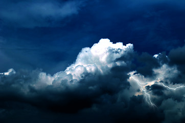 Image showing Cloudy Sky with white and black cloud, create darkness.