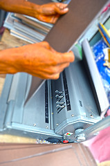 Image showing nVery close up of Paper spiral machine