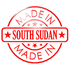 Image showing Made in South Sudan red seal