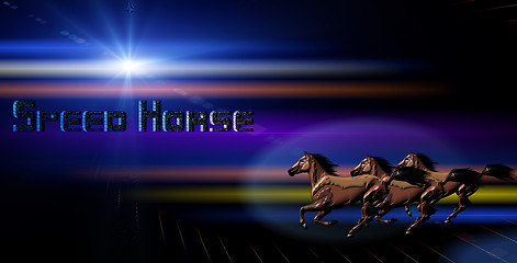 Image showing Horse with abstract Background effect with light and space effect with a hint of retro.