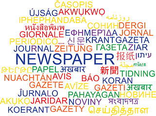 Image showing Newspaper multilanguage wordcloud background concept