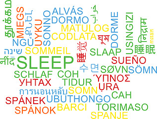 Image showing Sleep multilanguage wordcloud background concept