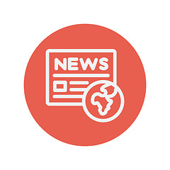 Image showing Global news thin line icon