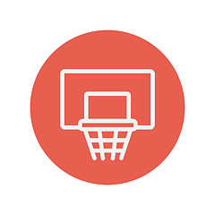 Image showing Basketball hoop thin line icon