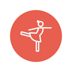 Image showing Ballet dancing thin line icon